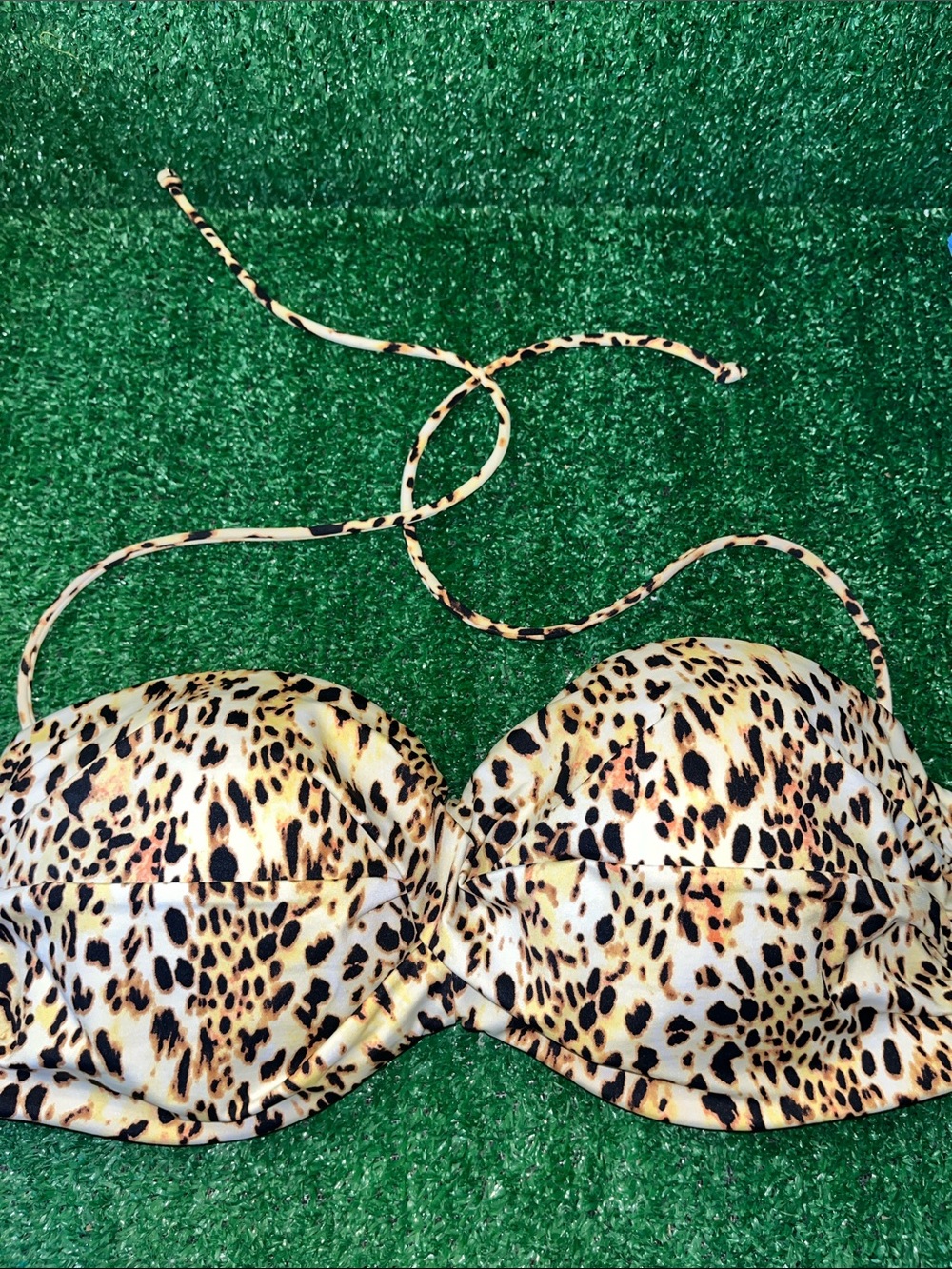 Victoria's Secret Leopard Print Bikini padded Top Size 36D